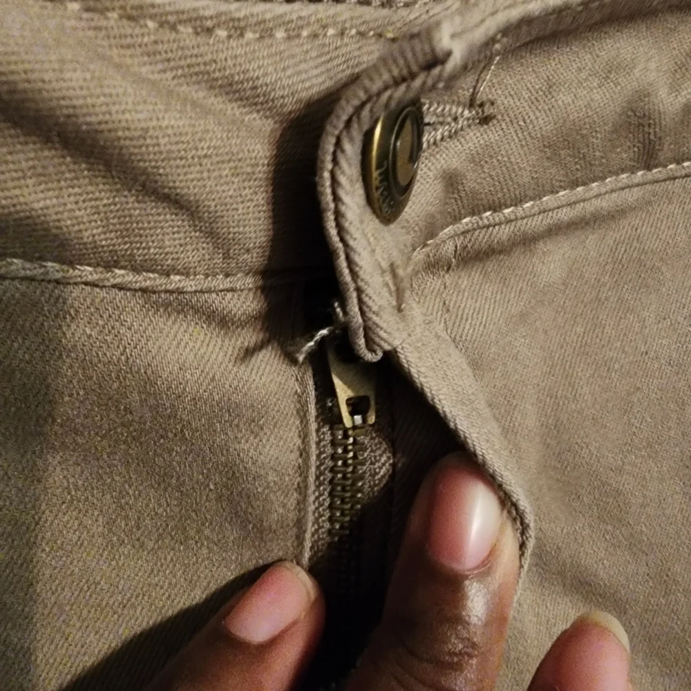 Woman Within Tan Straight Leg Pants Size 18 Petite, Inseam 27